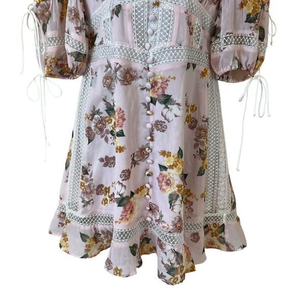 For Love & Lemons Isadora Mini Dress in Blush - Picture 4 of 16